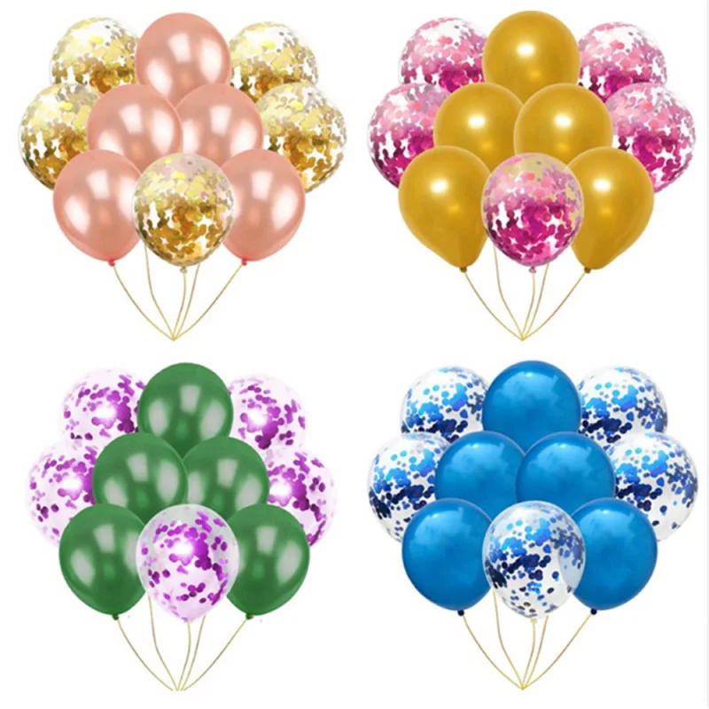 

10PCS/pack 12Inch Latex Aluminum Foil Sequin Balloons DIY Birthday Party Holiday Wedding Decoration Accessories