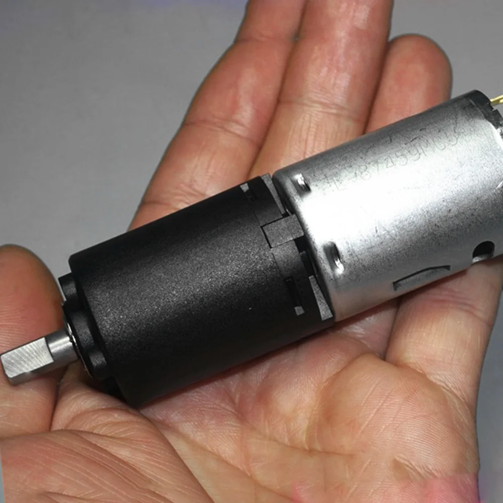 Микро 385 планетарный редукторный мини-двигатель 28 мм 3-ступенчатый двойной выходной вал двигатель постоянного тока 12-24 в 18-100 об/мин робот с низким скоростью и высоким крутящим моментом