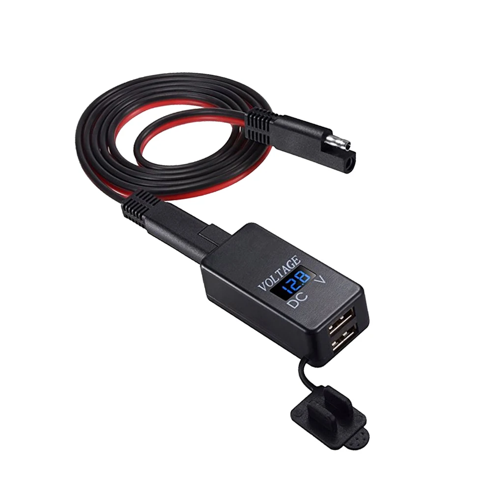 SAE адаптер USB Цифровой Вольтметр Измерение напряжения быстрое отключение