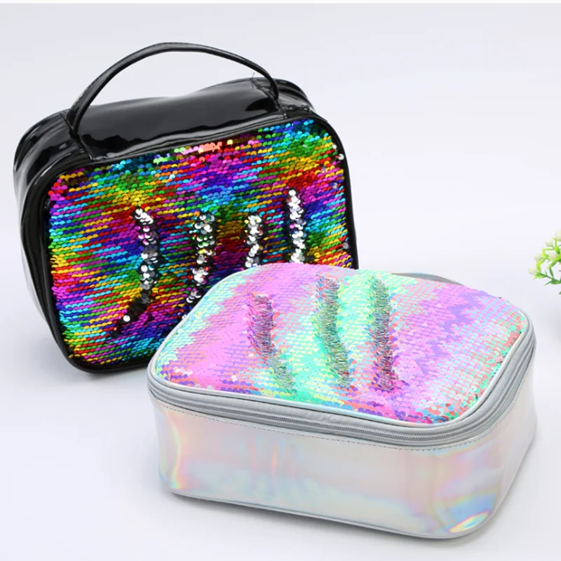 

Reversible Sequin Lunch Bag Insulated Cool Carry Storage Food Picnic Case Kids Lunch Box Office School Lunchbox