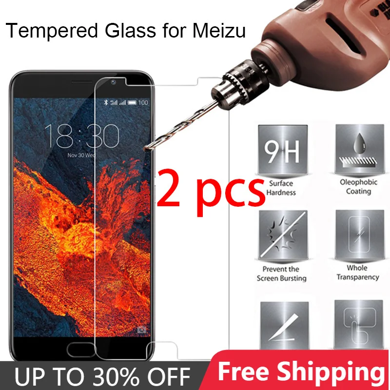 

2 pcs! Tempered Glass Phone Protective Glass for Meizu Pro 7 6 Plus 5 Phone Screen Protector on Meizu 16 Plus 15 Lite