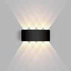 Светодиодный ная настенная лампа черного и белого цветов IP65, уличная Водонепроницаемая садовая лампа, алюминиевая лампа для спальни, лестницы, настенная лампа, внутреннее освещение