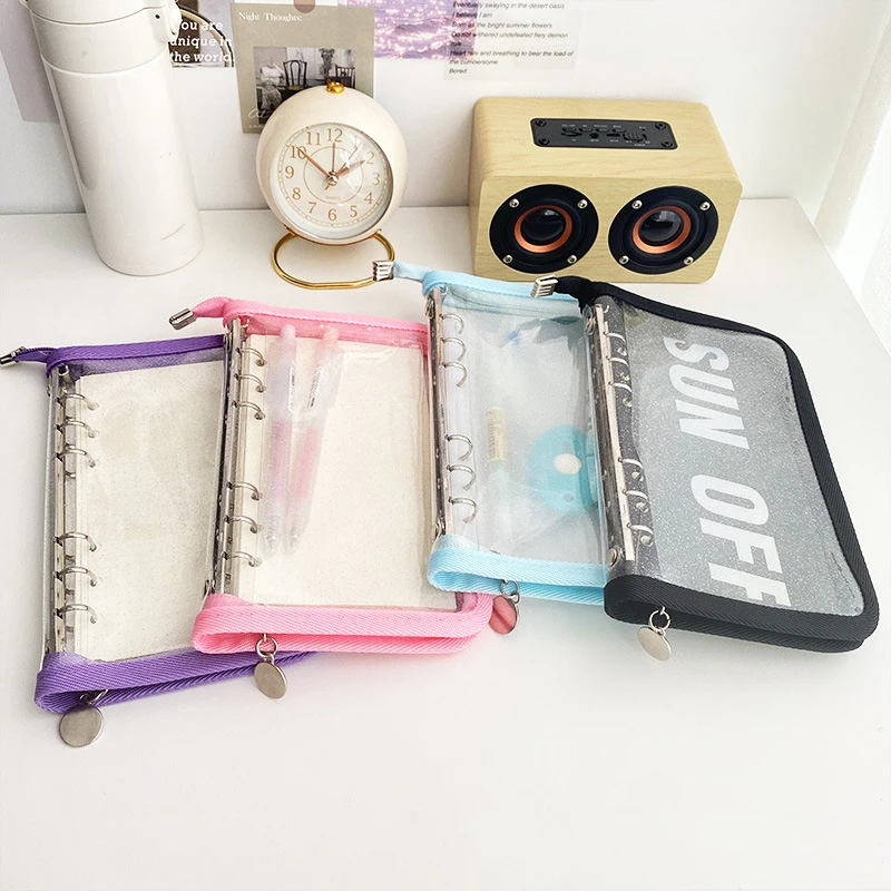

Записная книжка с прозрачными вкладышами, портативная многофункциональная записная книжка на молнии, креативные подарки, Прямая поставка