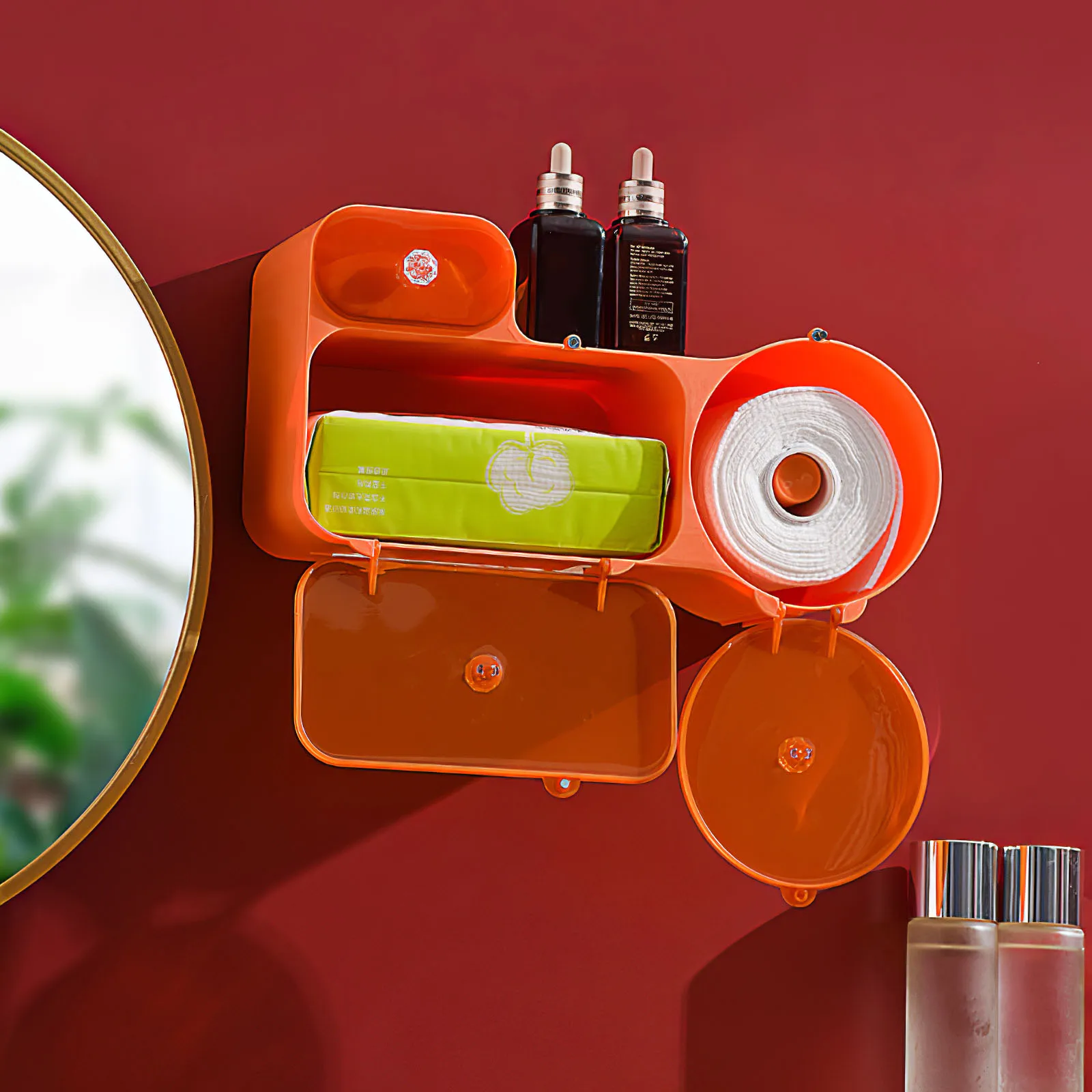 

Настенный однотонный самоклеящийся водонепроницаемый держатель для туалетной бумаги Косметика офисное полотенце туалетная бумага для до...