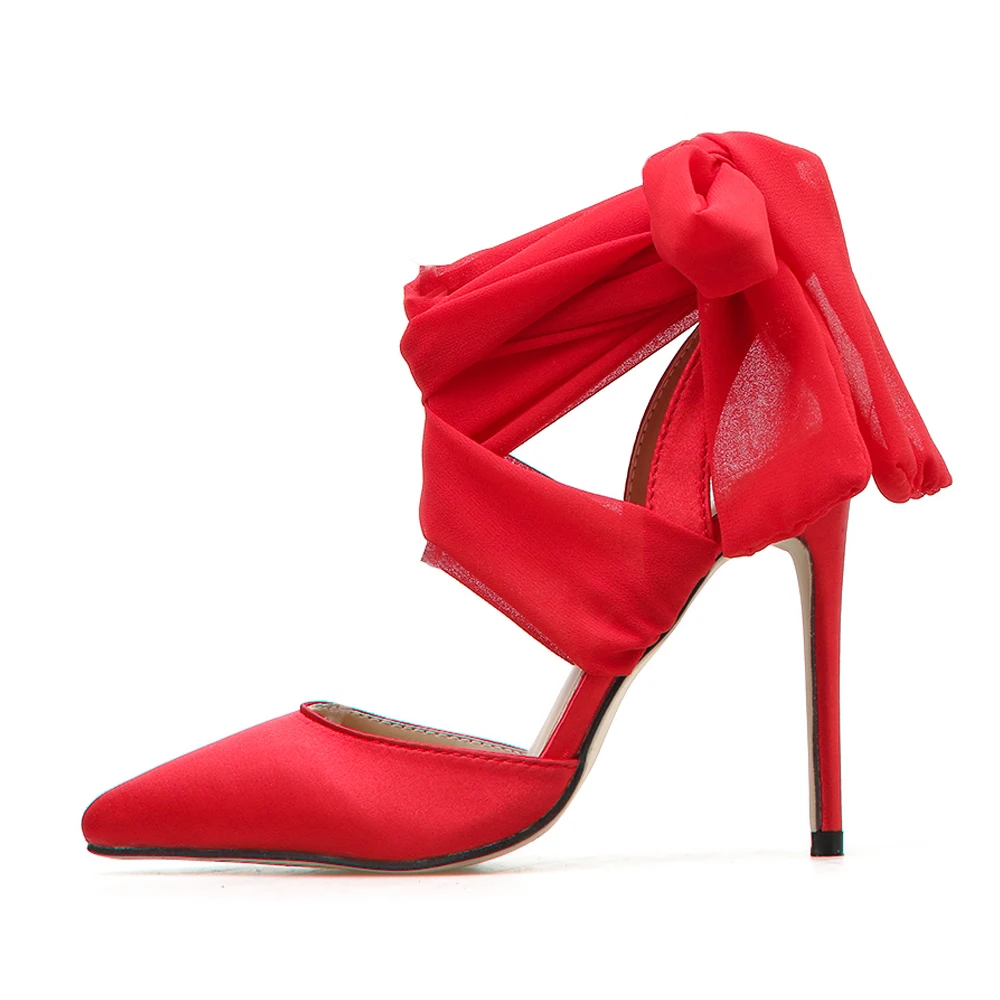 Женская обувь шелковые шарфы различные методы переплетения острый носок тонкий