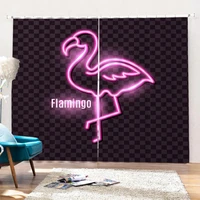flamingo jellyfish pattern blackout curtains for children living room bedroom cute kids window treatments for boys