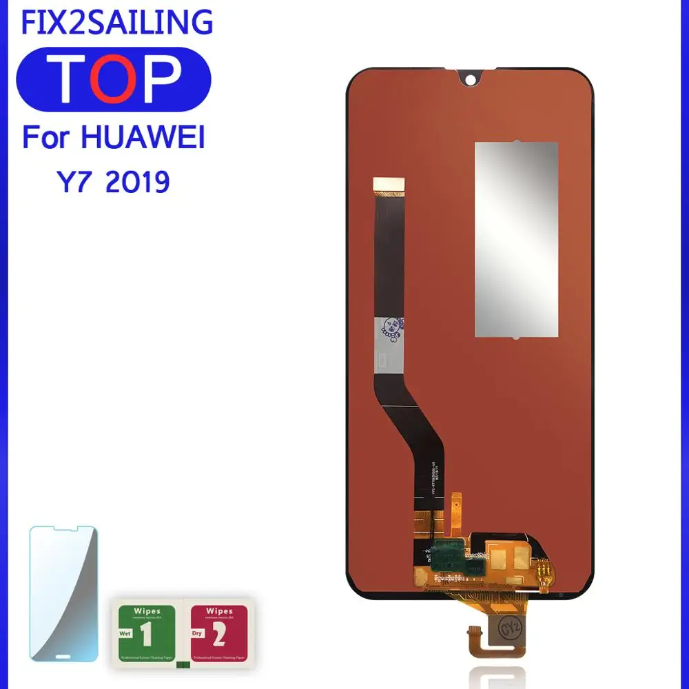 100% протестированный рабочий ЖК-дисплей для Huawei Y7 2019 сенсорный экран дигитайзер в