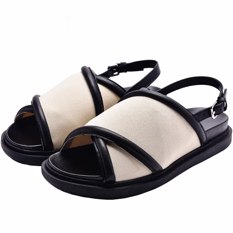 Женские парусиновые сандалии-гладиаторы повседневные сандалии на плоской