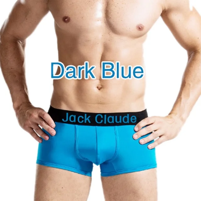 DARK BLUE Сексуальные боксеры мужские удобные молочные волокна Лоскутные боксершорты Мужское нижнее белье боксеры Homme Cuecas Мужские трусы-боксеры marca m-xxl - Цвет: DARK BLUE