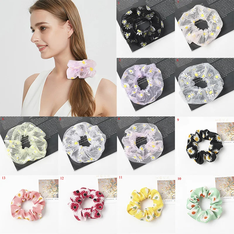 Новинка 2020 Прозрачные резинки из органзы винтажные Цветочные для волос