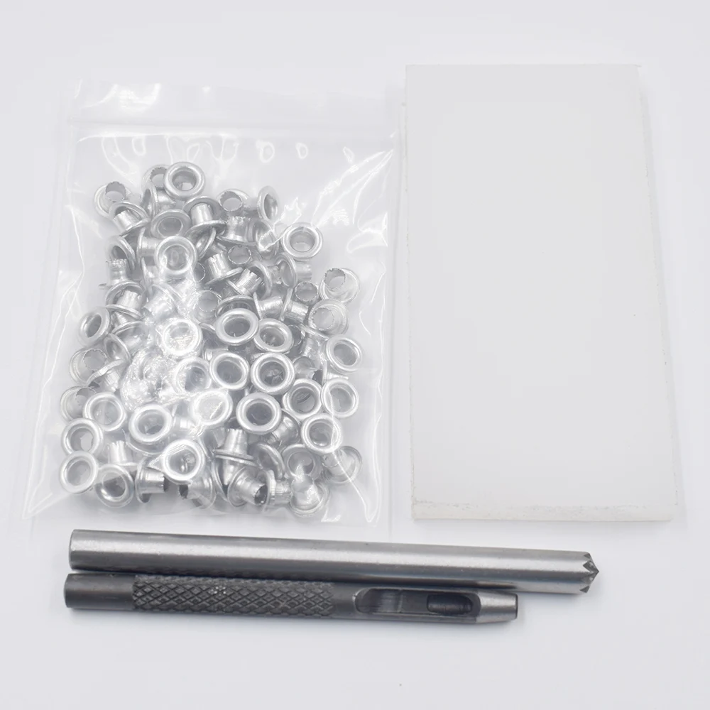 100 наборов металлических трещин люверсов алюминиевый инструмент Дырокол и