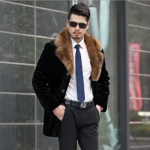 Меховые мужские пальто из искусственного меха 2019 негабаритных 4XL 5XL 6XL зимняя деловая мужская верхняя одежда