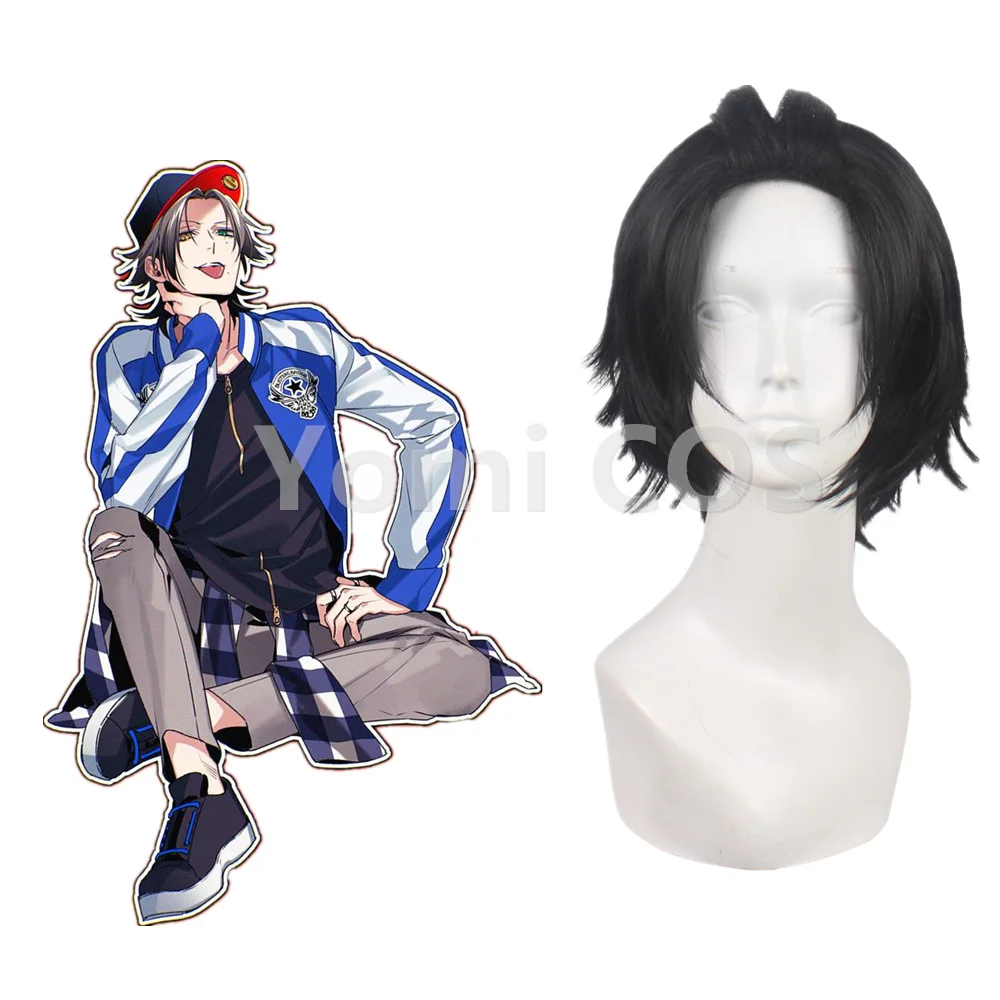 Парик для косплея Джайро из разделения рэп битва гипнозмик DRB Yamada черные короткие