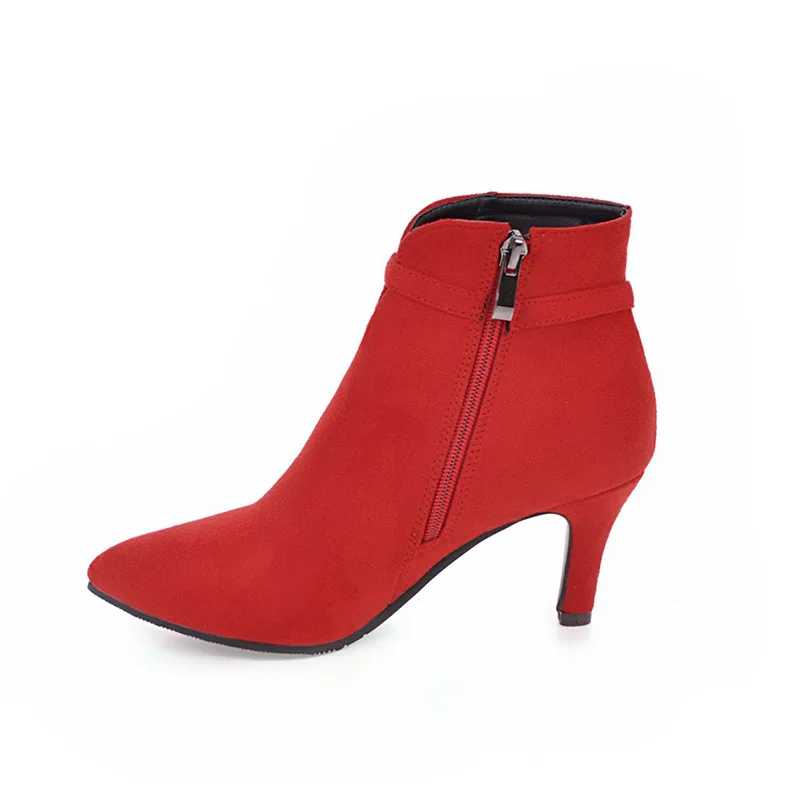 Phoentin/ботинки на тонком высоком каблуке женские ботильоны для женщин из флока