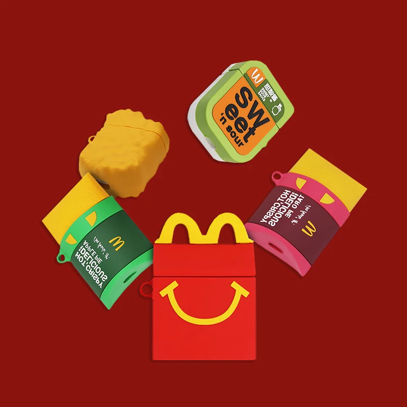 Милые 3d чехлы для наушников с изображением курицы Макдональда McNuggets McKee Apple Airpods 1/2