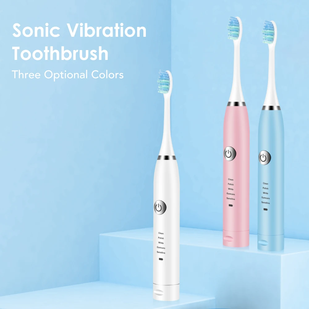 

Portable Smart Electric Sonic Vibration Toothbrush 5 Modes Waterproof Rechargeable Teeth Whitening Oral Care Family Dental Care