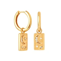 925 sterling silver ear buckle metal moon drop hoop earrings for women gold color huggie earrings fashion females jewelry gift