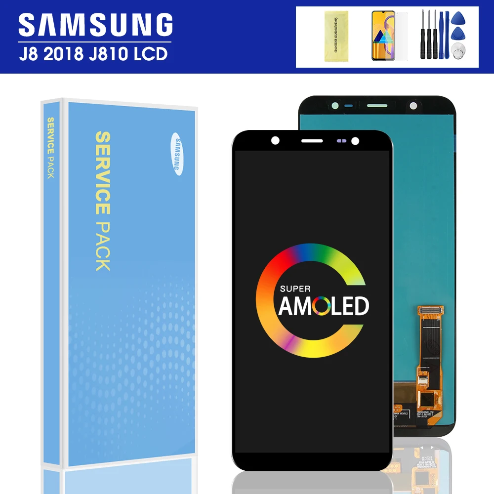 6,0 '' J810F ЖК-дисплей для SAMSUNG Galaxy J8 дисплей сенсорный экран Замена для Galaxy J810 J810F SM-J810F ЖК-дисплей