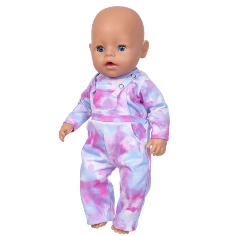 

18 Inch Doll Clothes Rompers Bandhnu Fashion Reborn Doll Suit +Trousers Children Toys 43cm Doll Accessories Plangi Baby Clothes