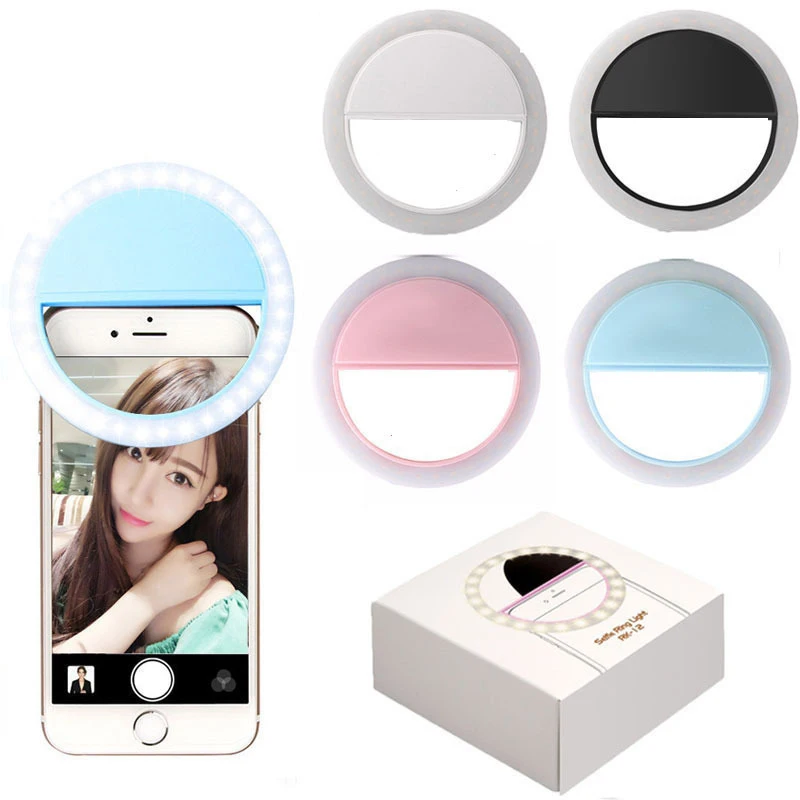 

USB Charge LED Dimmable Selfie Ring Light Portable Supplementary Lighting Night Darkness Selfie Enhancing Fill Light For Phone