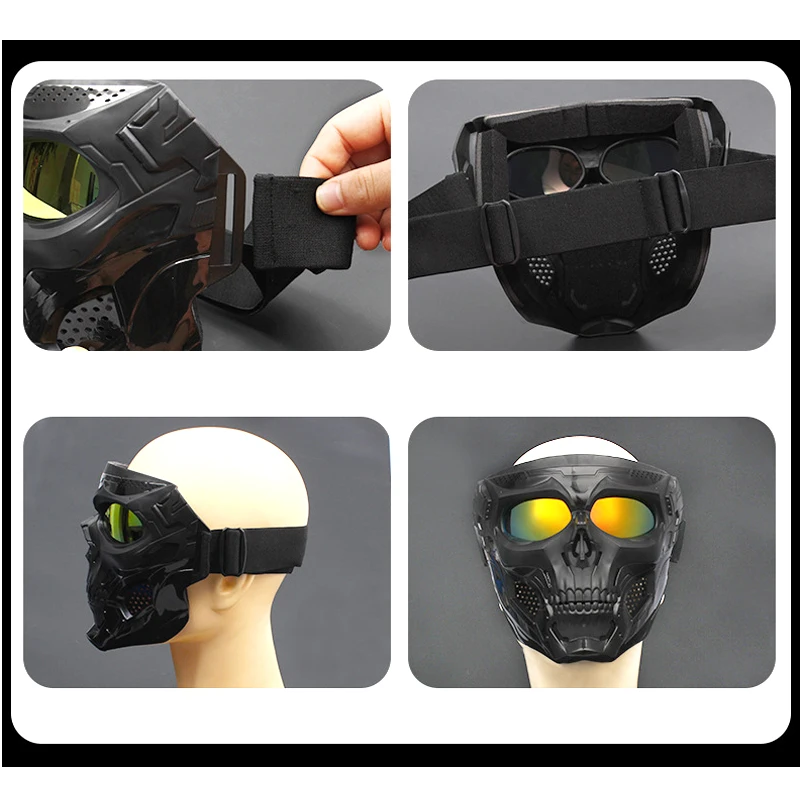 Outdoor Anti-fog Airsoft Mask Protective Gear Full Face Helmet Paintball Skull Safety Goggle Tactical | Спорт и развлечения