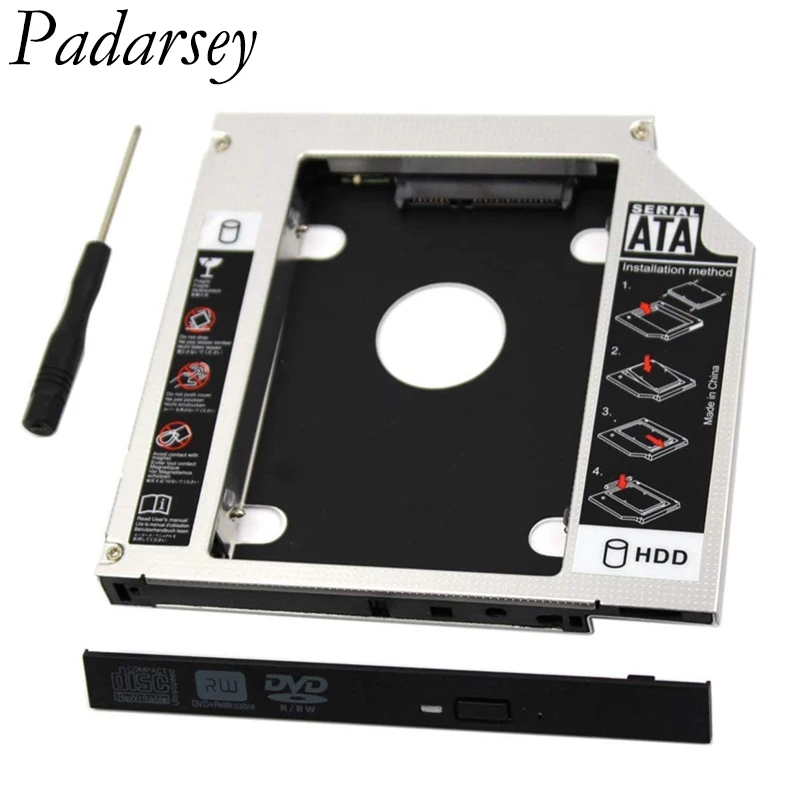 Padarsey 9 5 мм SATA 2-й SSD HDD жесткий диск адаптер лоток для ноутбука DELL HP Lenovo ThinkPad ACER Gateway
