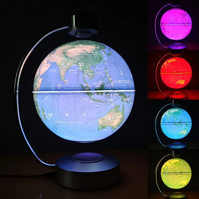 Ночник с магнитным левитирующим глобусом вращающийся светодиодный светильник