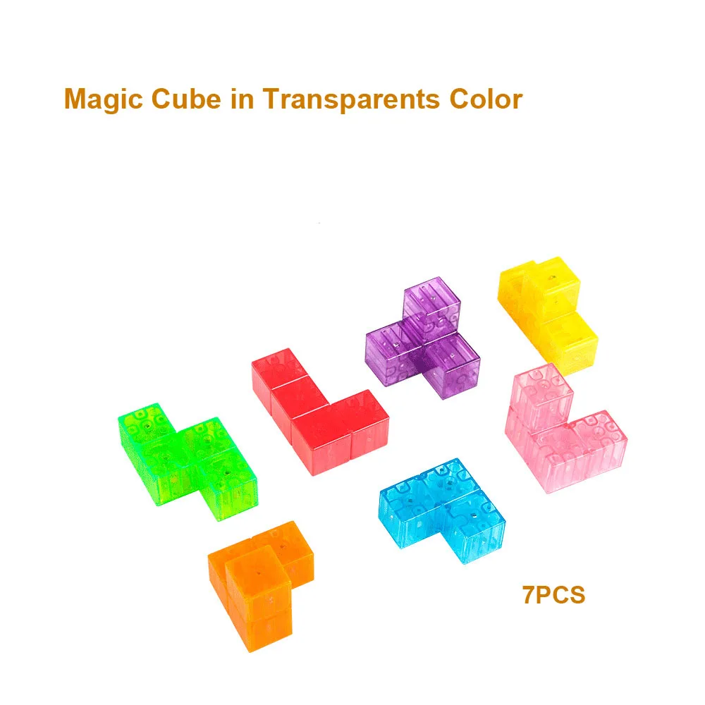 7 шт. 6x6 см Пластиковый магический куб головоломка для декомпрессии 3D Сборка