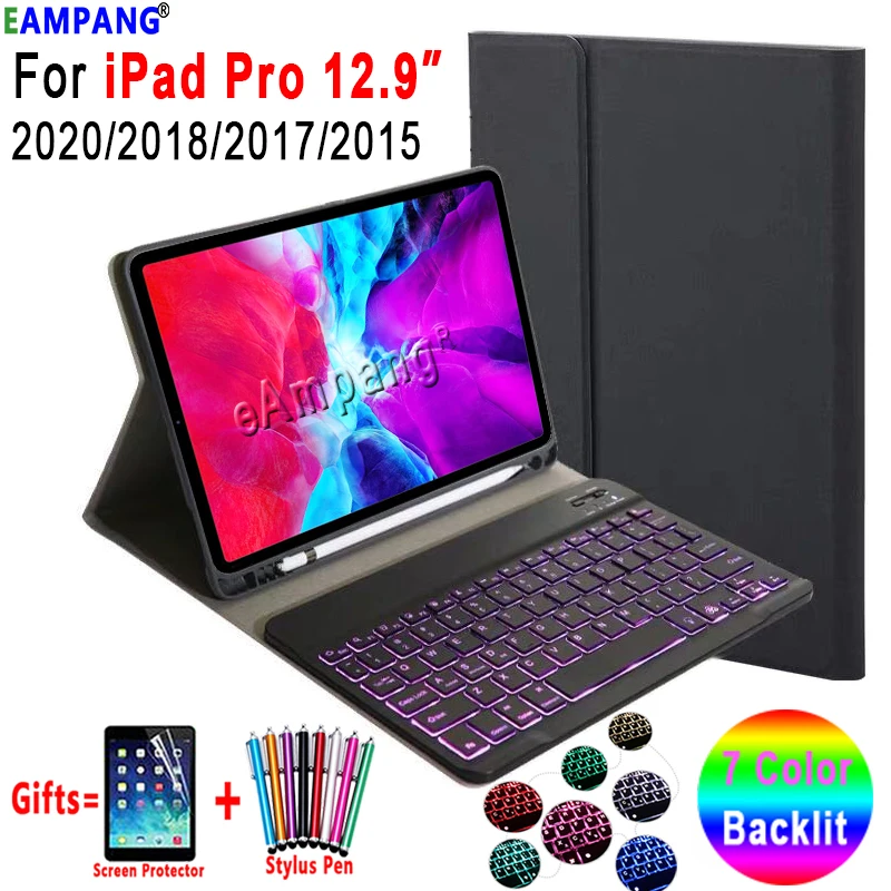 Backlit Keyboard Case For iPad Pro 12.9 2015 2017 2018 2020 1st 2nd 3rd 4th Light Detachable Cover | Компьютеры и офис