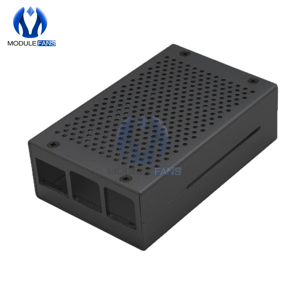 Черный серебристый чехол из алюминиевого сплава для Raspberry Pi 4 Модель B защитный