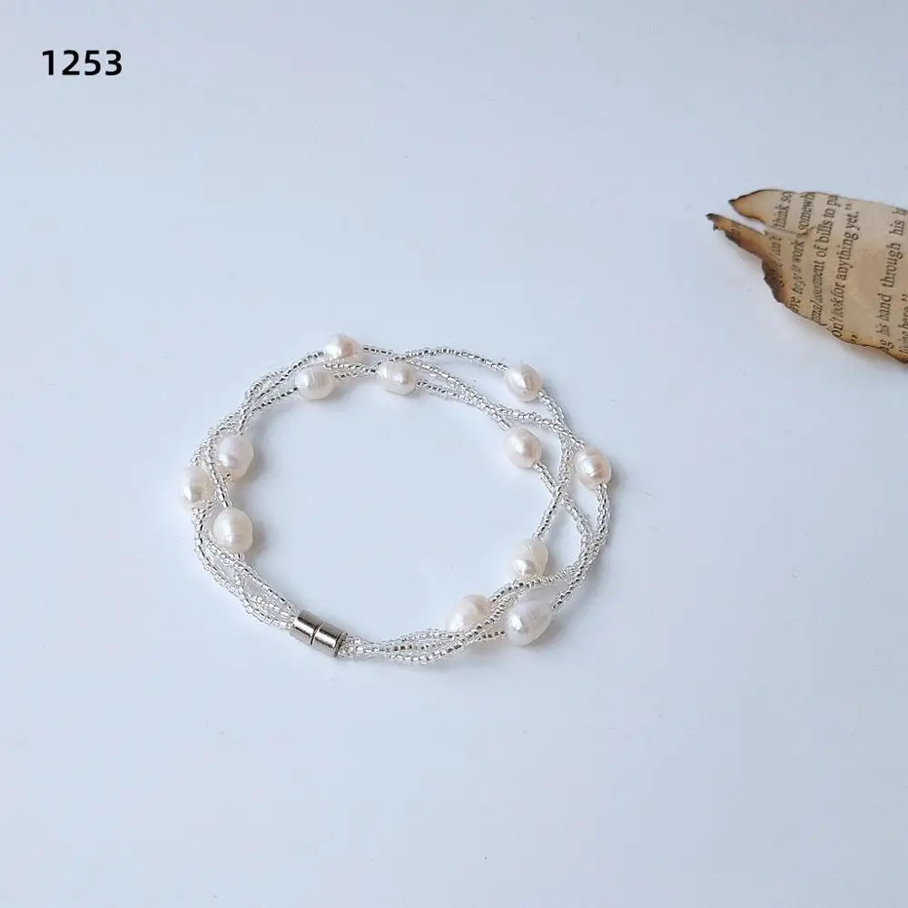 Женский браслет ручной работы из натурального пресноводного жемчуга