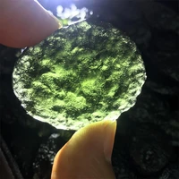 1pc green grinding stone czech meteorite irregular shaped impact glass bead coarse stone crystal energy stone