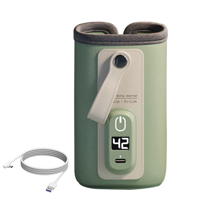Bolsa de calentador de agua y leche para bebé, calentador de biberones con USB, pantalla LCD, calentador de biberones de viaje