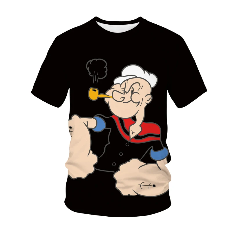

Новое поступление, мультяшная футболка Popeye с 3D принтом для мужчин и женщин, модная уличная одежда, футболка в стиле хип-хоп с круглым вырезом...
