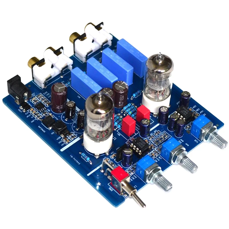

6J1 Tube Bile Preamplifier HIFI Audio Preamp with Treble Bass Adjustment DC12V Electron Valve Preamp Bile Buffer 1Pc