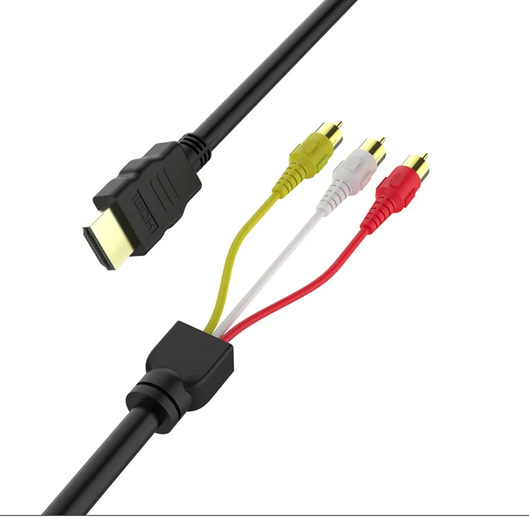 Кабель HDMI RCA переходник со штекера на 3RCA AV композитный штекер М/М Кабельный Шнур