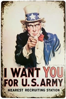 i want you for u s retro vintage decor metal tin sign 12 x8 inches