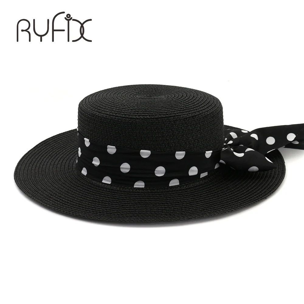 Модная Солнцезащитная шляпа в горошек с бантом и лентой индивидуальная пляжная