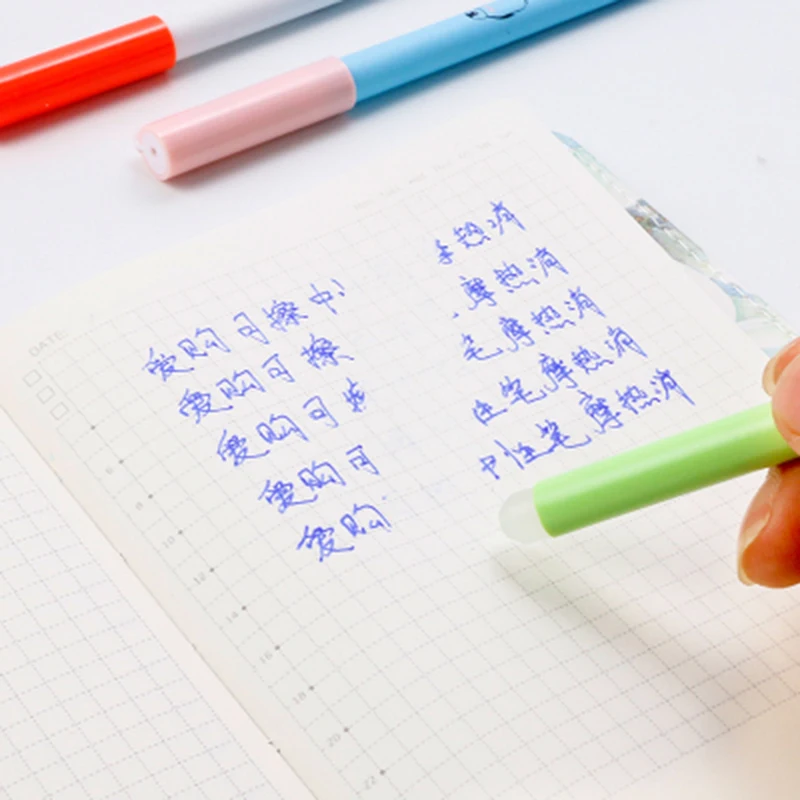 20pcs/pack Erasable Gel Pens Kawaii Student Stationery 0.35mm Needle Tip Black Ink Neutral Pen for School Supplies | Канцтовары для