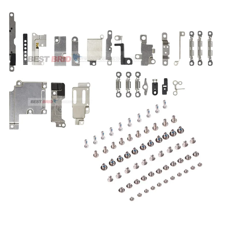 1 комплект, внутренние аксессуары для iPhone 5, 5S, 6, 6 S, 7 Plus inside, маленькие металлические детали, держатель, кронштейн, защитная пластина, комплект+ полный винт
