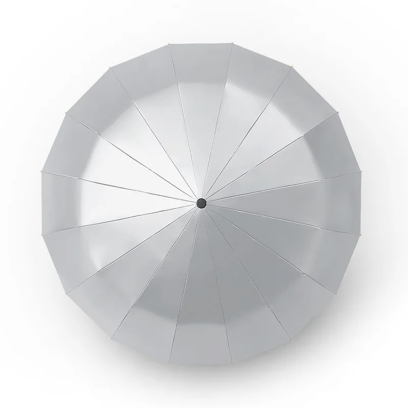 

16K three folding umbrella titanium silver coating sunscreen sunny rainy dual-use women umbrella super strong windproof