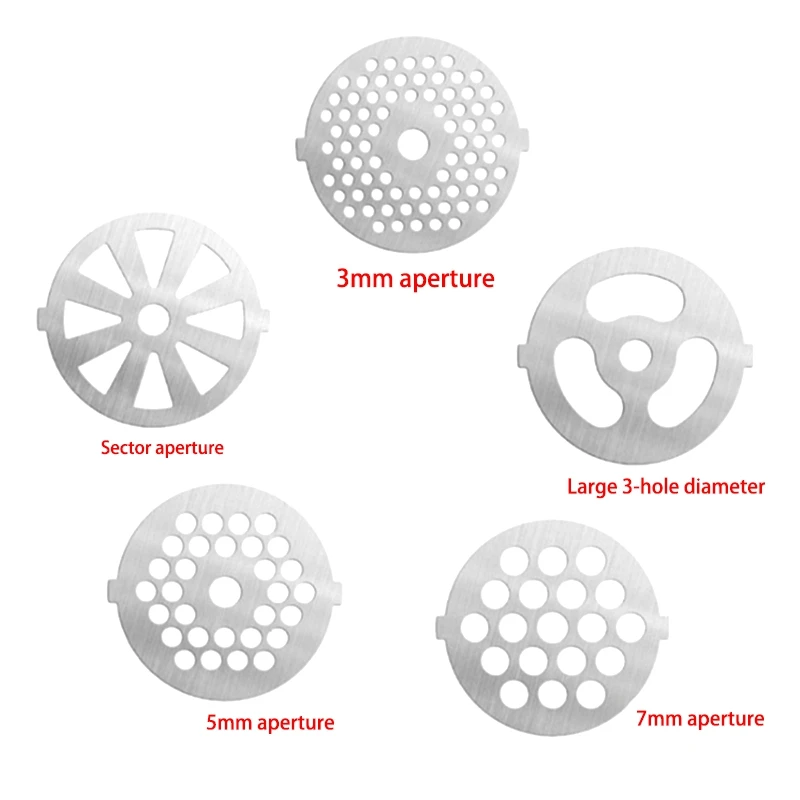 

5Pcs Meat Grinder Plate Net Knife Meat Grinder Parts Meat Hole Plate Meat Grinder Accessories