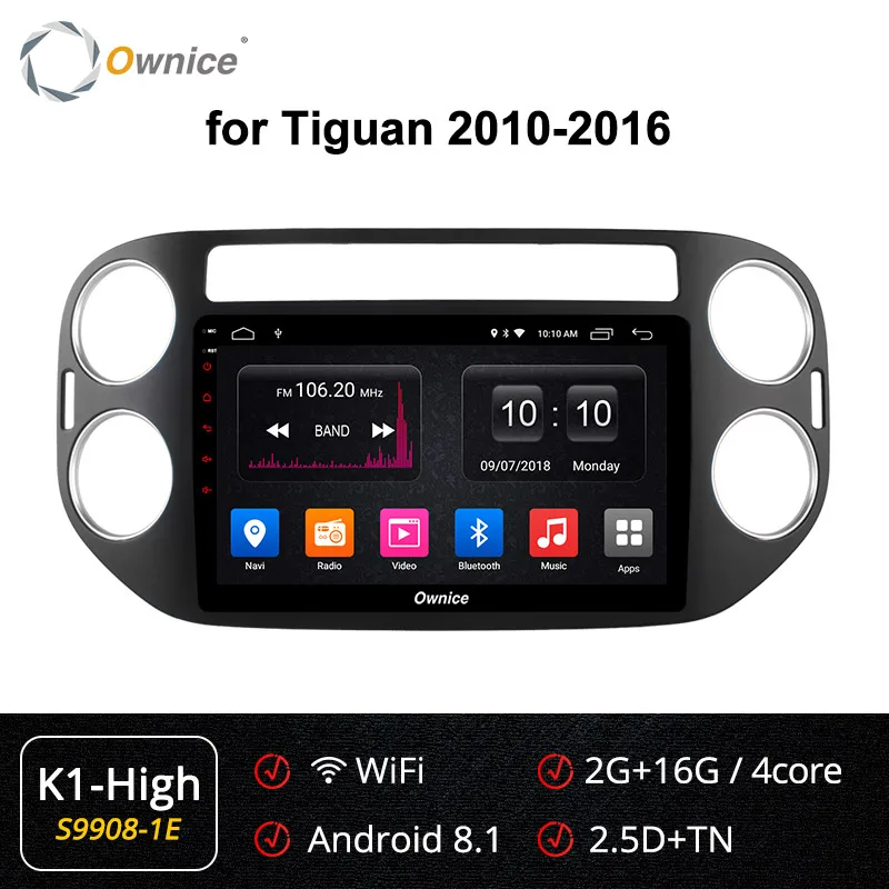 S9908-1 K1 HIGH Ownice Автомобильный плеер gps Navi k3 k5 k6 для VW tiguan 2010 2011 2012 2013 Android 9,0 8Core 4G DSP 360 панорама SPDIF - Цвет: S9908-1 K1 HIGH