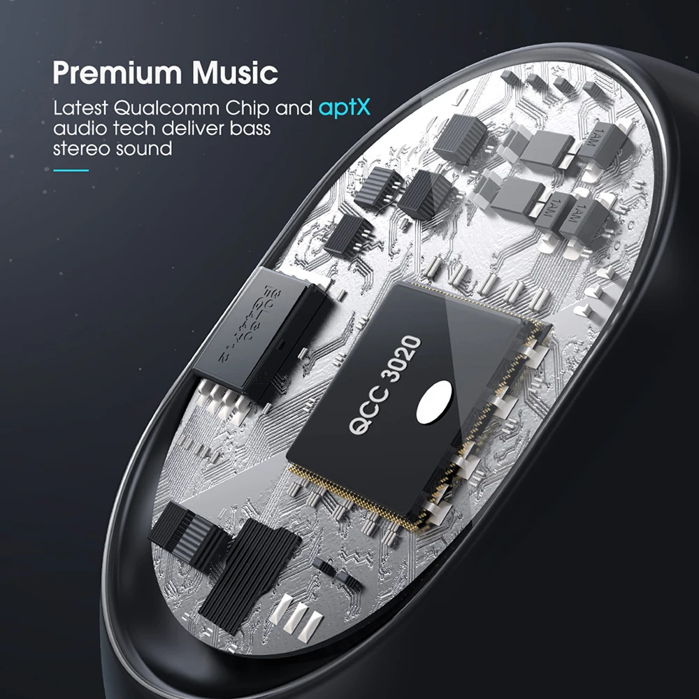 Mpow T5 TWS Bluetooth 5.0 Наушники 3D Стерео Беспроводные наушники Handsfree Мини AptX Наушники IPX7 Водонепроницаемый С 36 часов воспроизведения