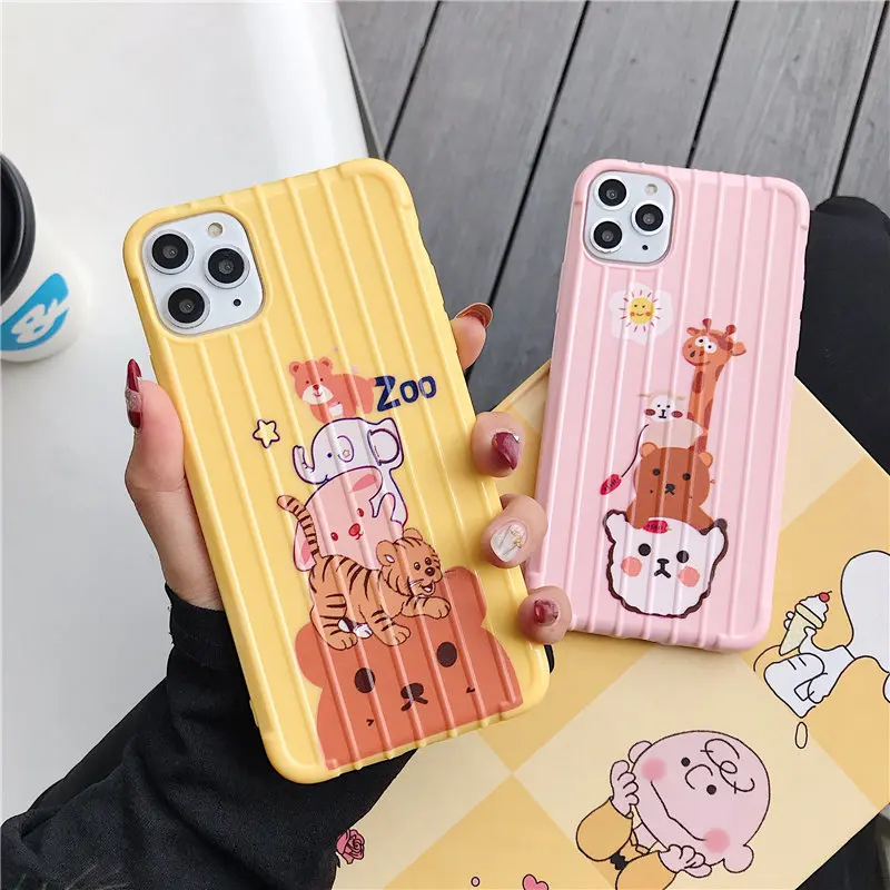 Милый мультяшный чехол для телефона с изображением зоопарка iPhone 6 S 7 8 Plus X XR XS MAX 11