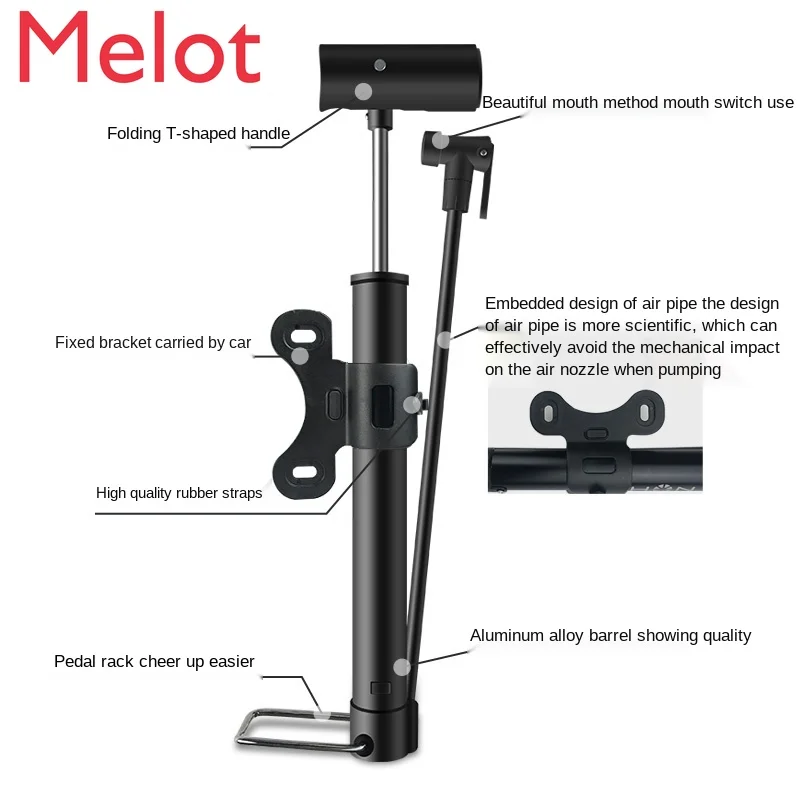 

Walking Tire Pump Bicycle Household Small Portable Children's Basketball Gas Pipe Battery Car Handheld