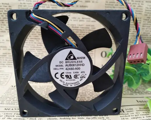 80 мм PWM вентиляторы AUB0812HHD 8 см 80 мм 80x80x20 мм 8020 DC12V 0.40A 42X60-A00 для Dell шасси процессора вентилятор охлаждения