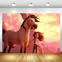 spirit untamed backdrop horse kids happy birthday party photography background photo studio photocall props decor banner