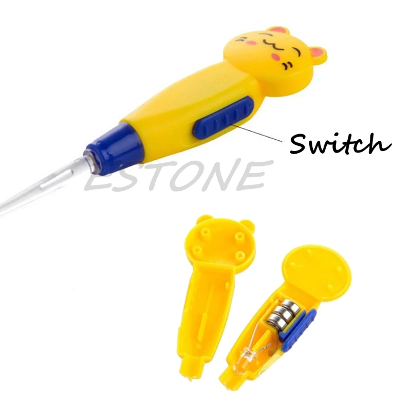 

Adult Kid White LED Light Flashlight Ear Cleaning Remover Tweezer Earpick 3 in 1