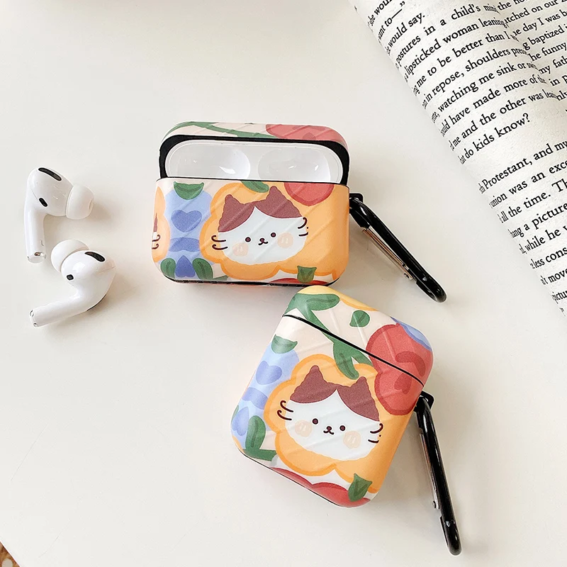 Картина кошки чехол s для AirPods Pro 3 мягкие мультфильм милый медведь наушники IPad Air